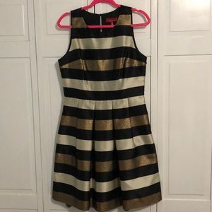 Saks Red Label Fit and Flare Metallic Stripe